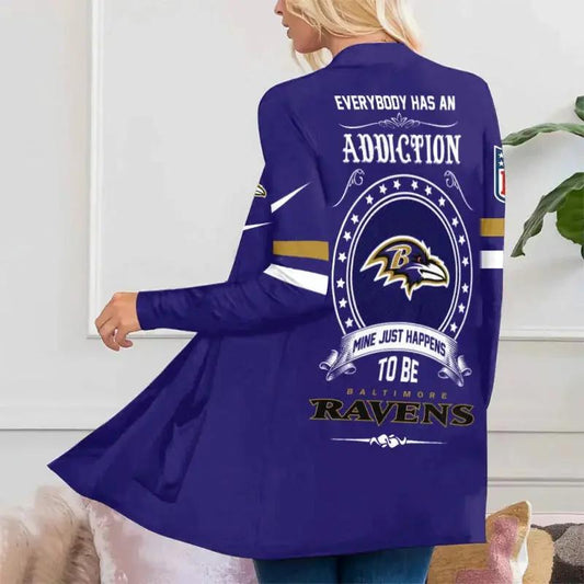 Baltimore Ravens Women Patch Pocket Cardigan BT013