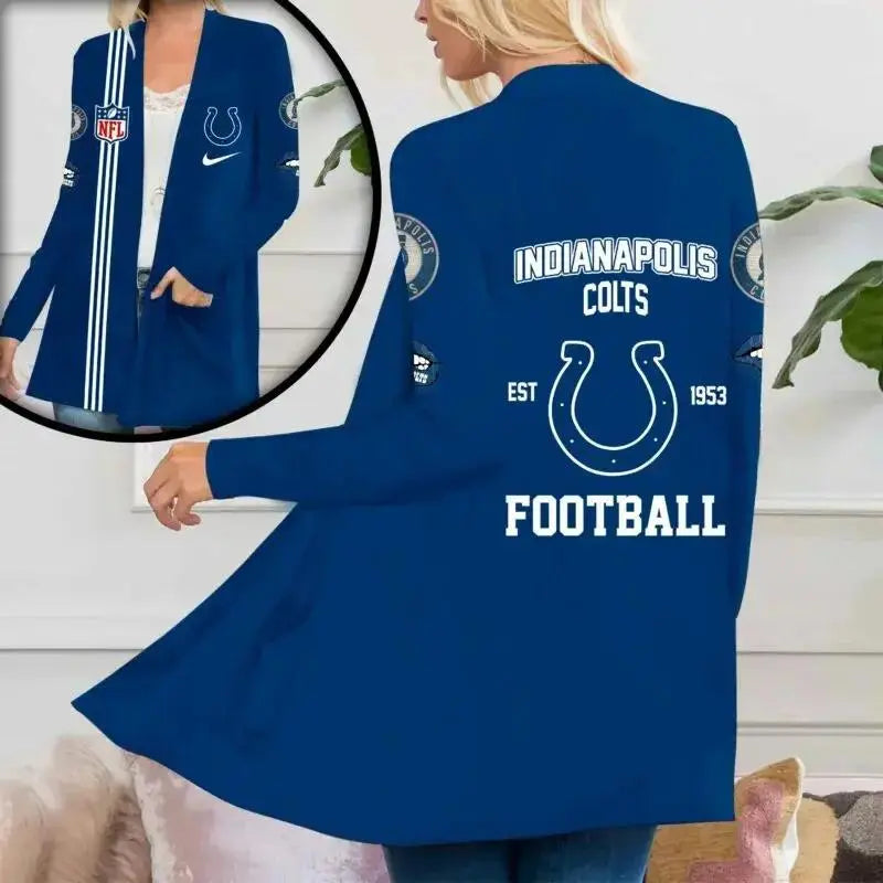 Indianapolis Colts Women Patch Pocket Cardigan BT082