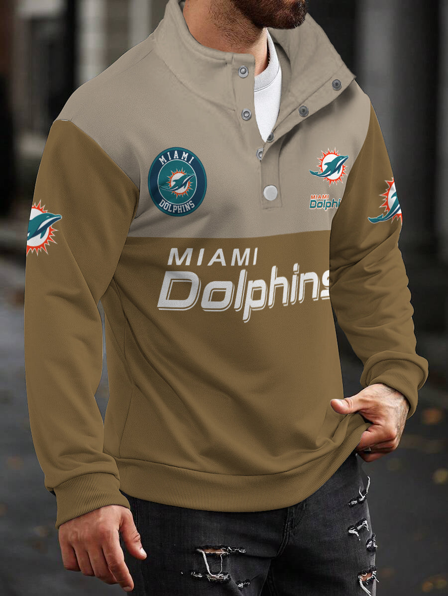 Miami Dolphins Casual Colorful Stand Collar Sweatshirt AZBTSCSW000271