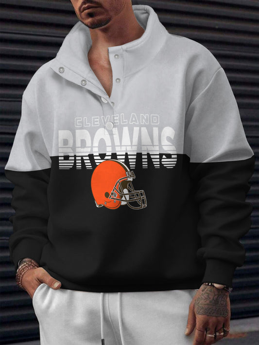 Cleveland Browns Casual Colorful Stand Collar Sweatshirt AZBTSCSW000545