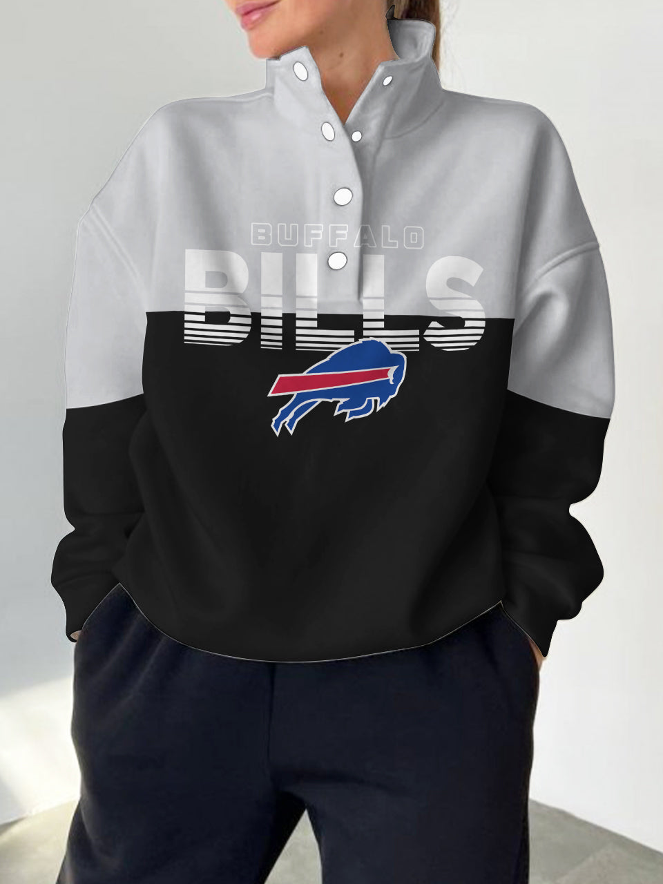 Buffalo Bills Casual Colorful Stand Collar Sweatshirt AZBTSCSW000210