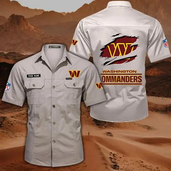 Washington Commanders Men’s Short Sleeve Cargo Shirts New 2025 AZBT2DCGS000031