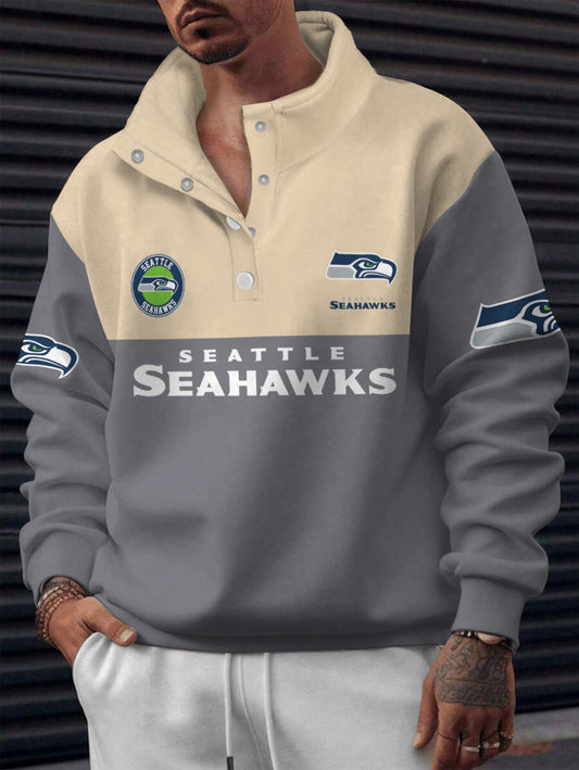 Seattle Seahawks Casual Colorful Stand Collar Sweatshirt AZBTSCSW000540