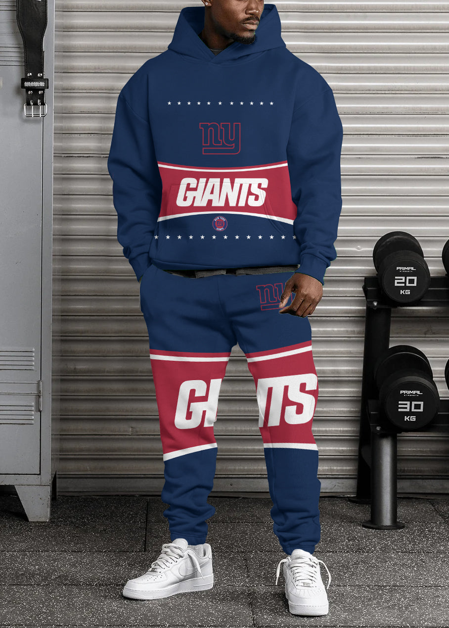 New York Giants Combo Pullover Hoodie And Sweatpants AZBTPHSP000368