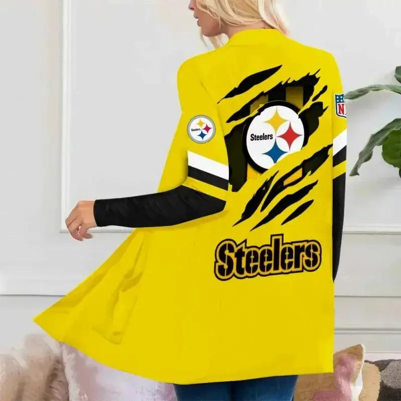 Pittsburgh Steelers Women Patch Pocket Cardigan BT159