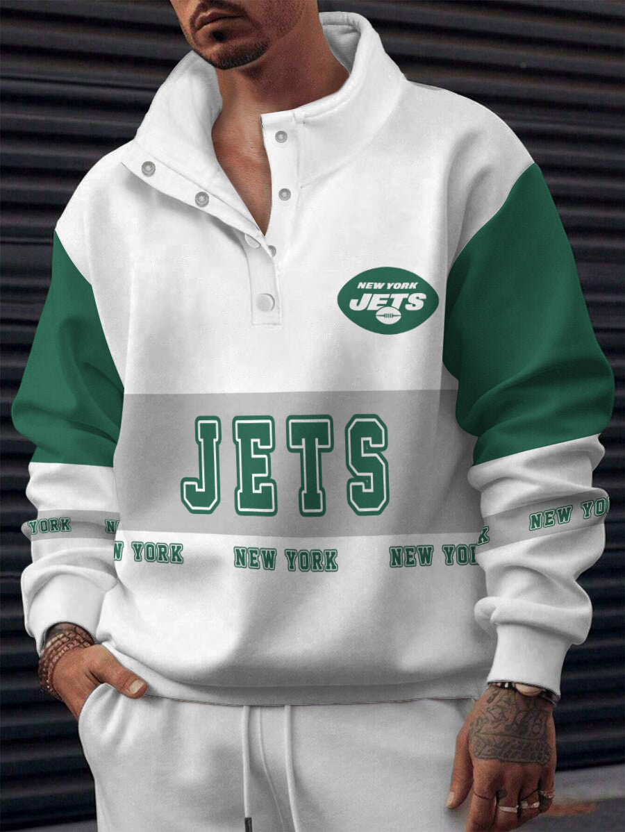 New York Jets Casual Colorful Stand Collar Sweatshirt AZBTSCSW000628