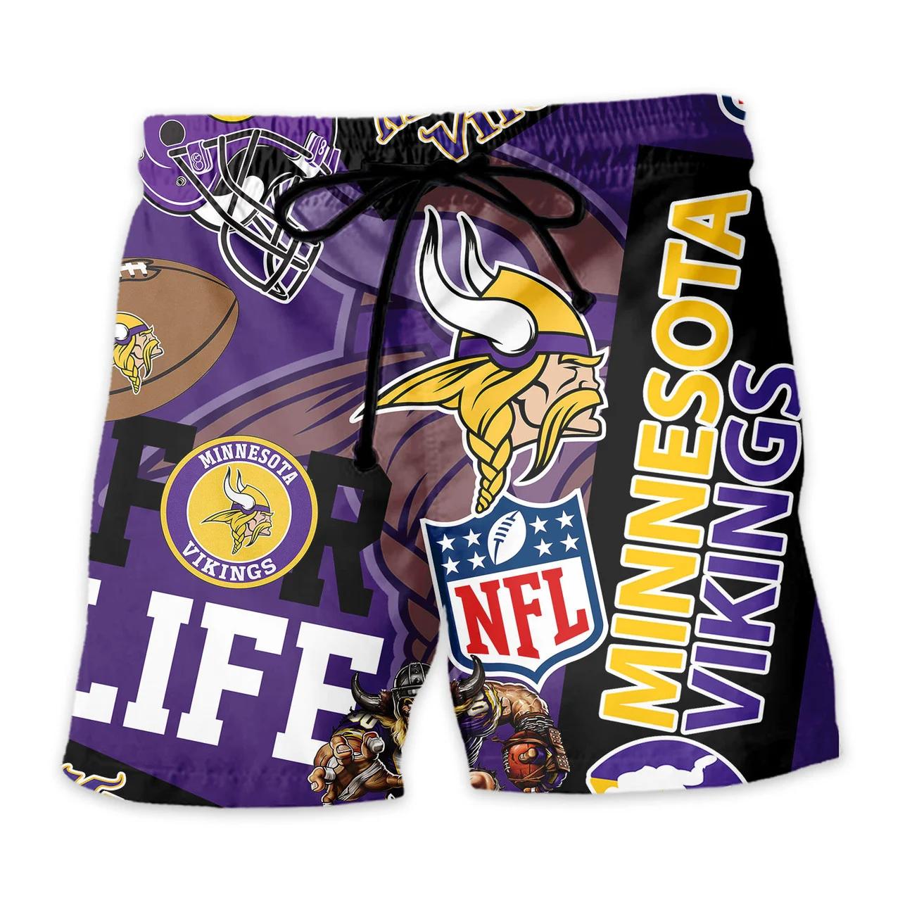 Minnesota Vikings Custom Limited Edition For Life Hawaiian Shirt and Shorts AZHAHWSS000271