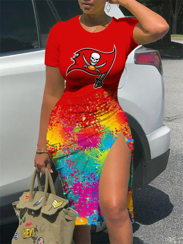 Tampa Bay Buccaneers Slit Bodycon Dress  AZBTSBD000082