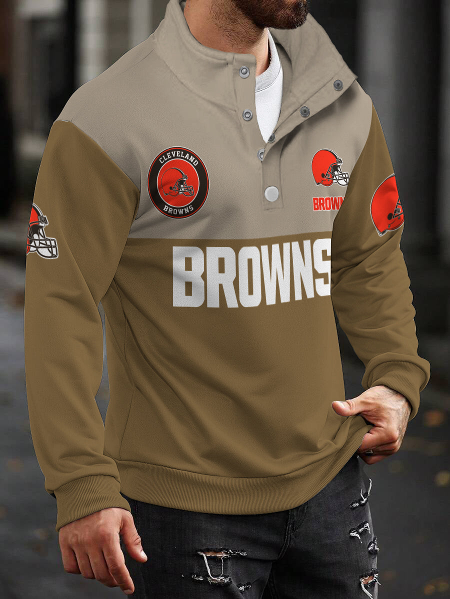 Cleveland Browns Casual Colorful Stand Collar Sweatshirt AZBTSCSW000297