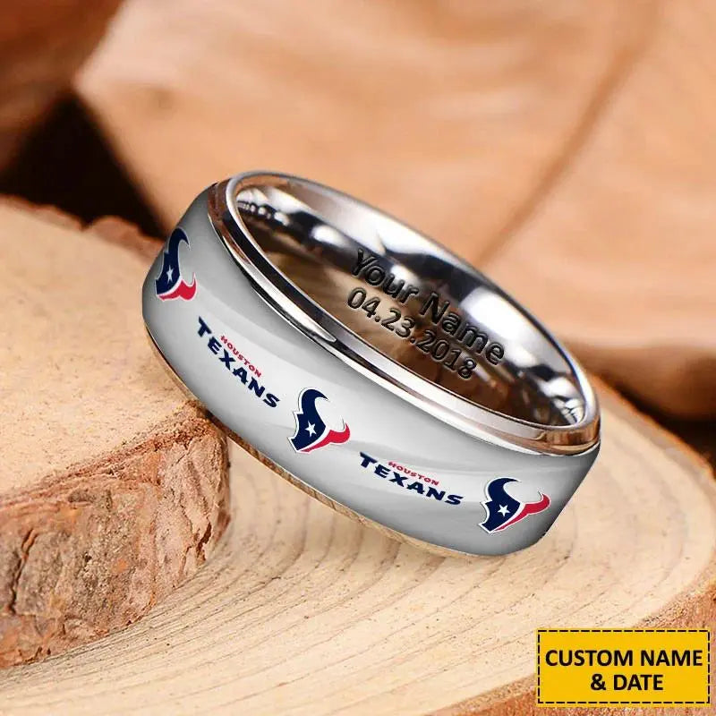 Houston Texans Special Stainless Ring Custom Name AZBTSR000040