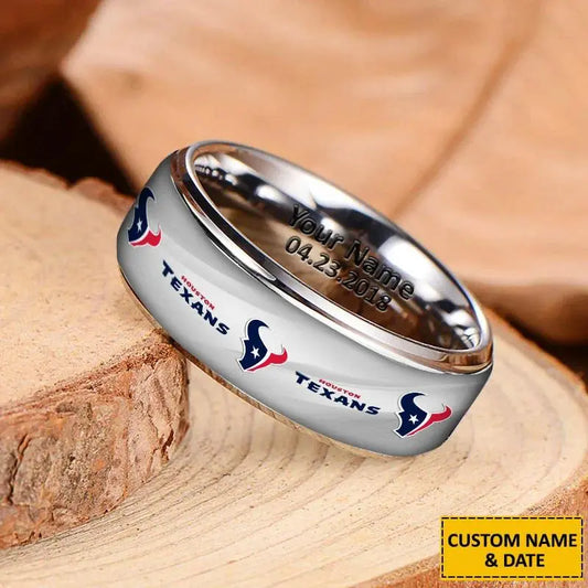 Houston Texans Special Stainless Ring Custom Name AZBTSR000040