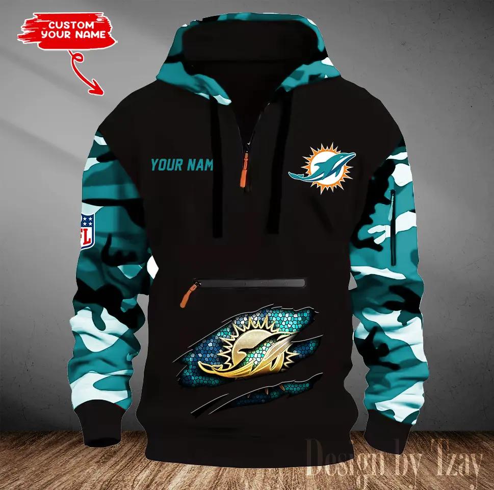 Miami Dolphins Camouflage Hooded Sweatshirt HA83