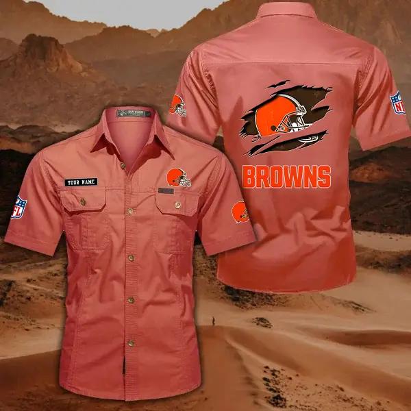 Cleveland Browns Men’s Short Sleeve Cargo Shirts New 2025 AZBT2DCGS000008