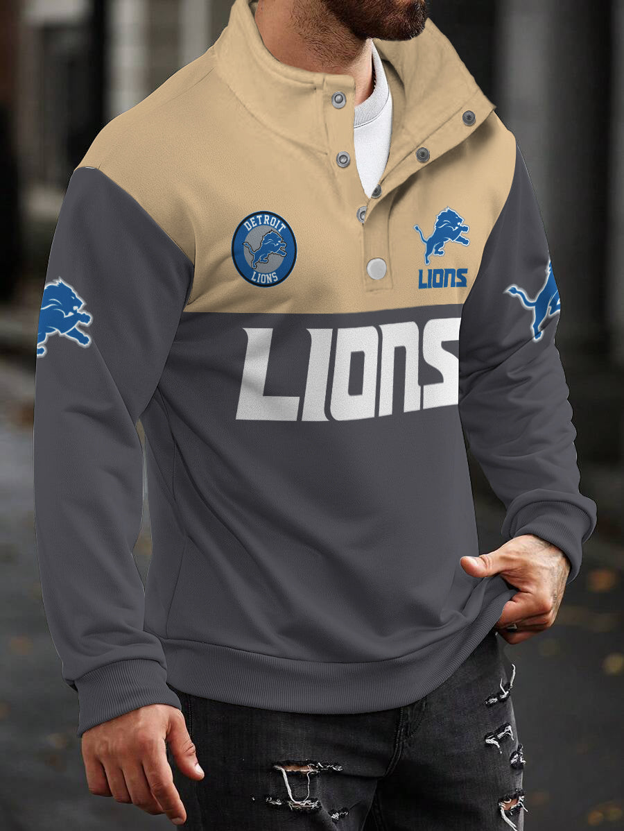 Detroit Lions Casual Colorful Stand Collar Sweatshirt AZBTSCSW000219