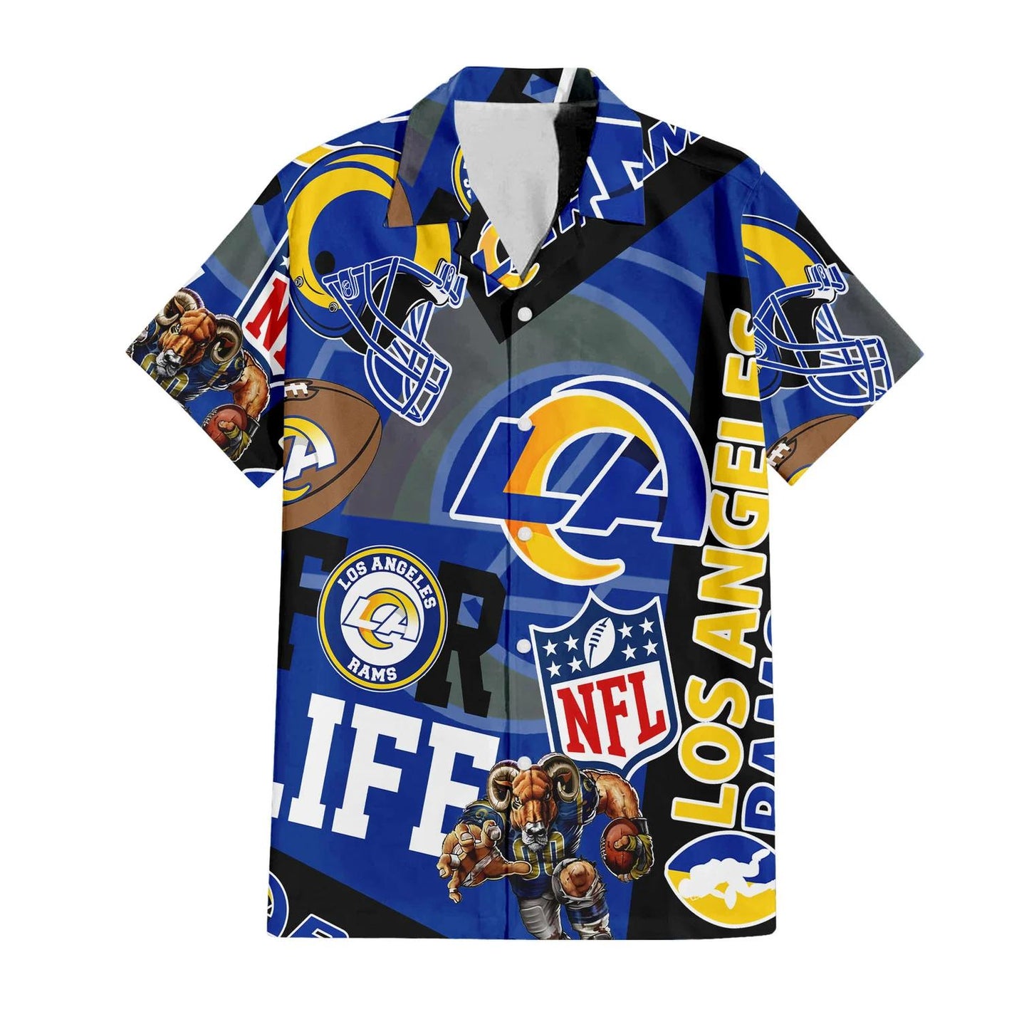 Los Angeles Rams Custom Limited Edition For Life Hawaiian Shirt and Shorts AZHAHWSS000270