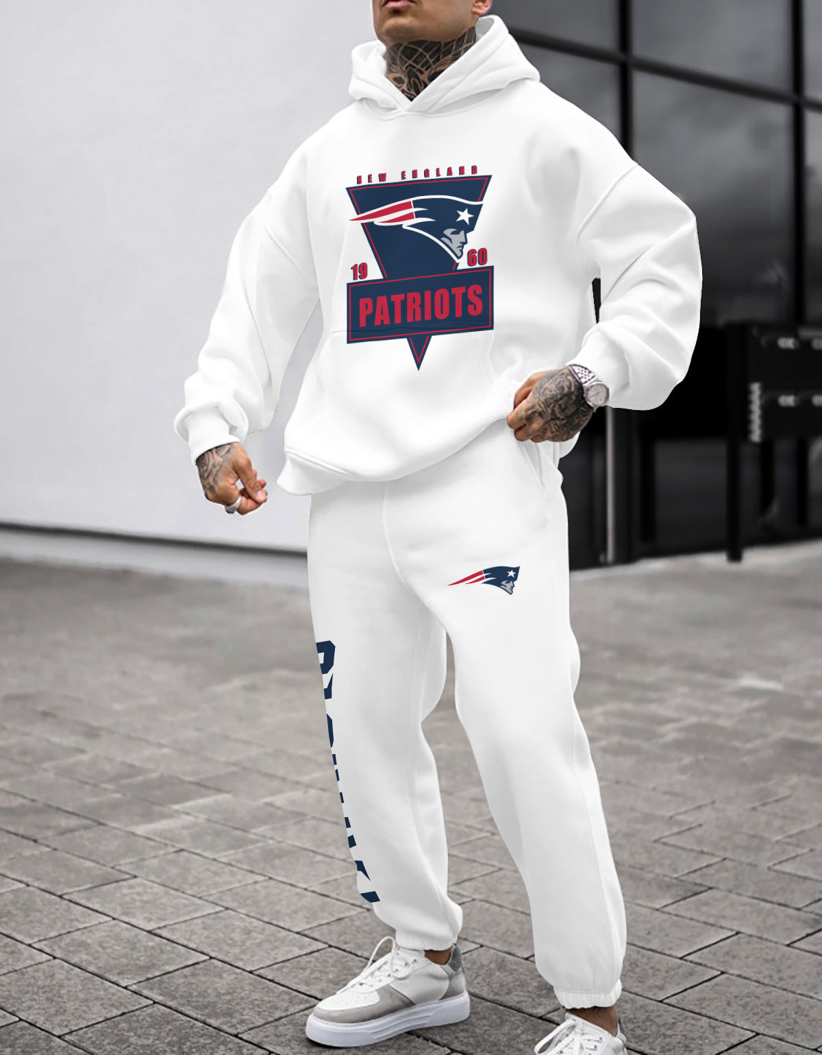 New England Patriots Combo Pullover Hoodie And Sweatpants AZBTPHSP000498