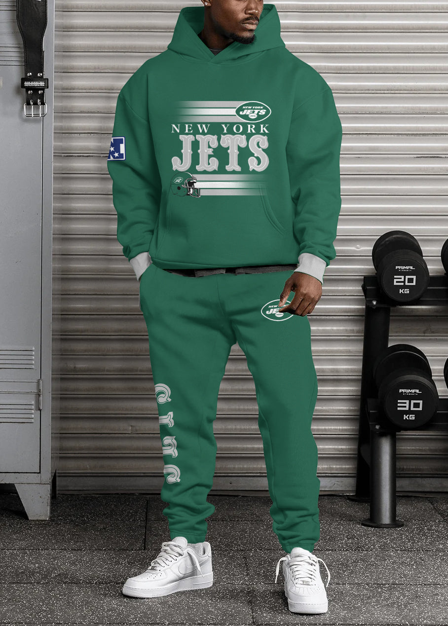 New York Jets Combo Pullover Hoodie And Sweatpants AZBTPHSP000316