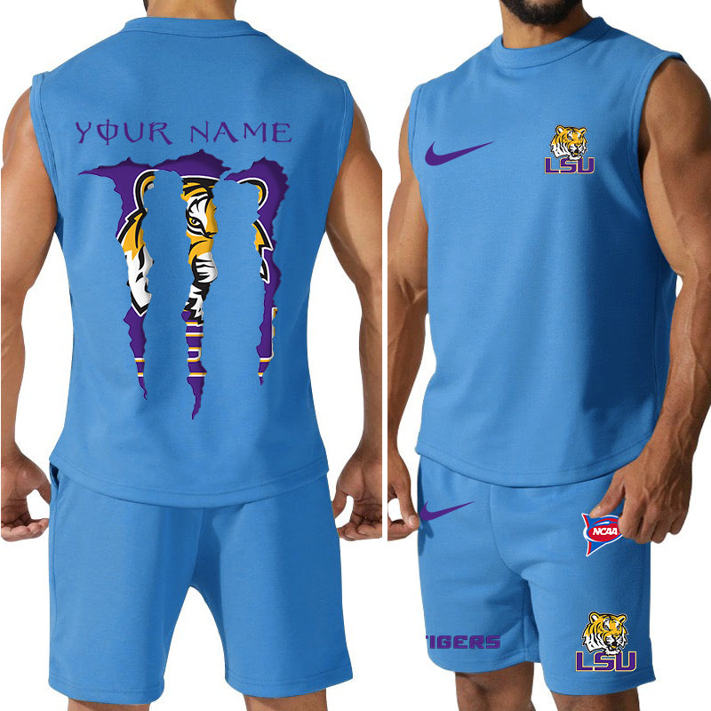 LSU Tigers Colorful Combo Men Jersey Tank Top and Shorts AZBTCMJTTS000048