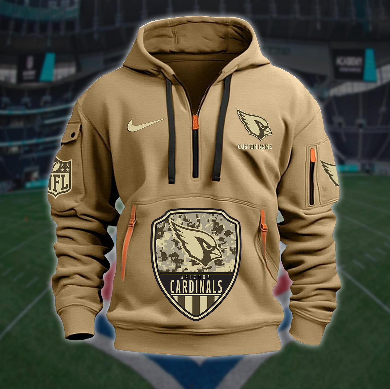 Arizona Cardinals New Personalized Quarter Zip Hoodie Limited Edition AZBTQZH000188