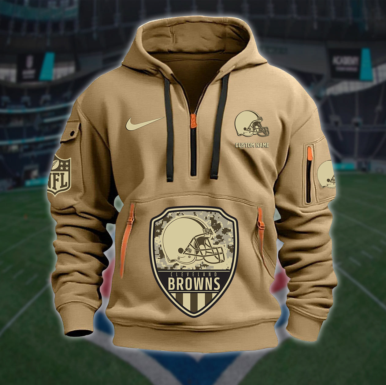 Cleveland Browns New Personalized Quarter Zip Hoodie Limited Edition AZBTQZH000180