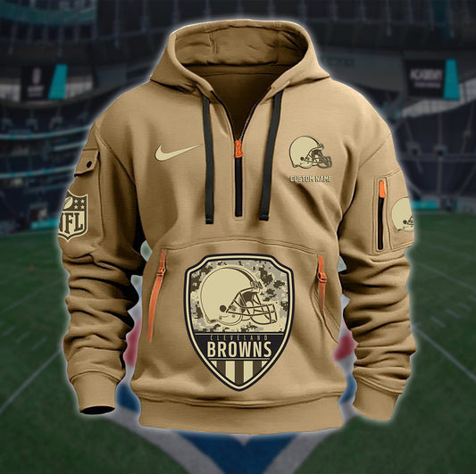 Cleveland Browns New Personalized Quarter Zip Hoodie Limited Edition AZBTQZH000180
