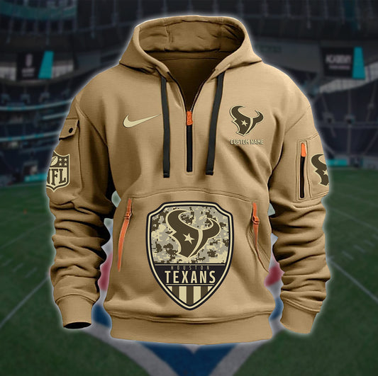 Houston Texans New Personalized Quarter Zip Hoodie Limited Edition AZBTQZH000184