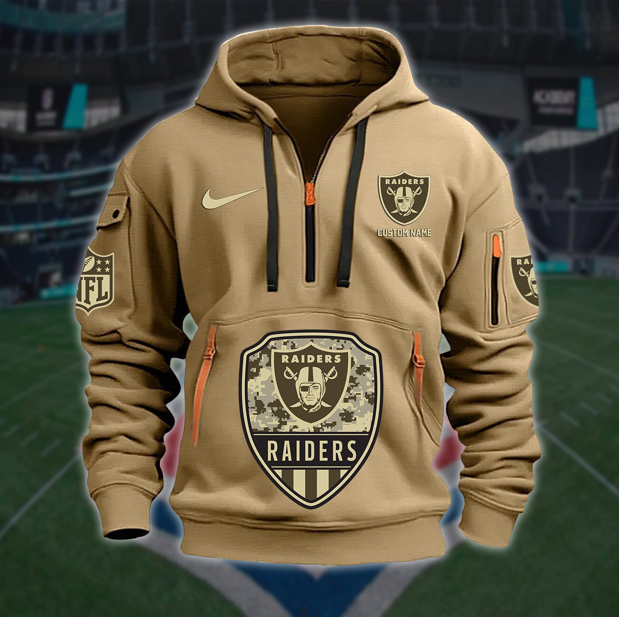 Las Vegas Raiders New Personalized Quarter Zip Hoodie Limited Edition AZBTQZH000198