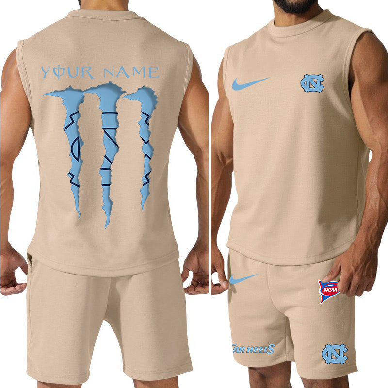 North Carolina Tar Heels Colorful Combo Men Jersey Tank Top and Shorts AZBTCMJTTS000056