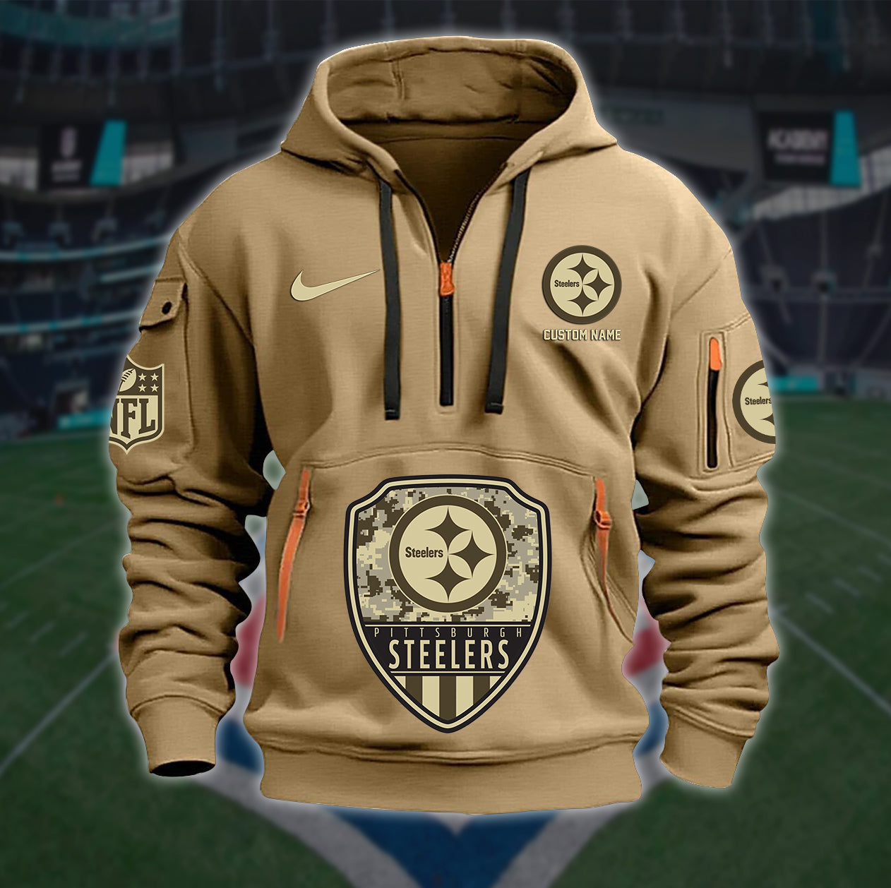 Pittsburgh Steelers New Personalized Quarter Zip Hoodie Limited Edition AZBTQZH000200