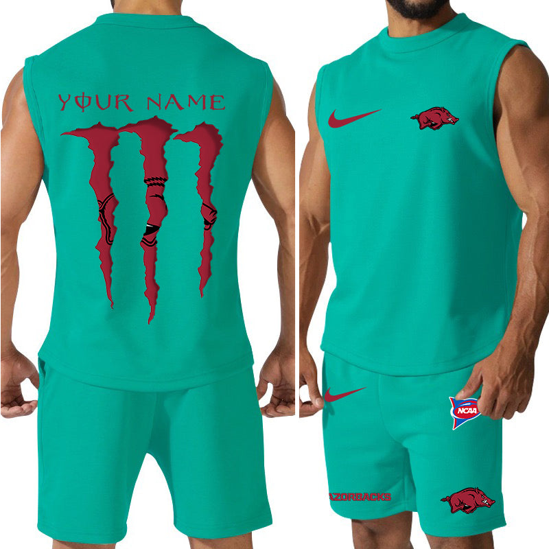 Arkansas Razorbacks Colorful Combo Men Jersey Tank Top and Shorts AZBTCMJTTS000058