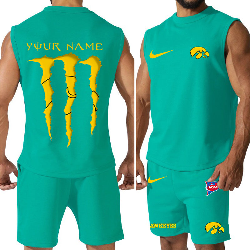 Iowa Hawkeyes Colorful Combo Men Jersey Tank Top and Shorts AZBTCMJTTS000060