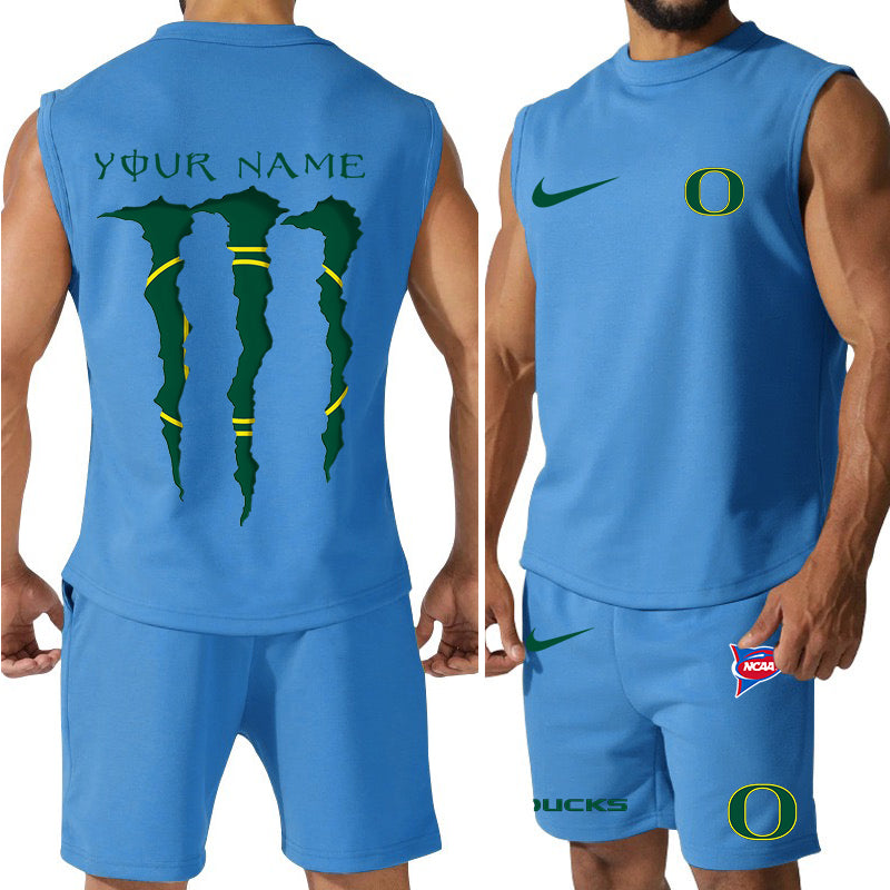 Oregon Ducks Colorful Combo Men Jersey Tank Top and Shorts AZBTCMJTTS000062