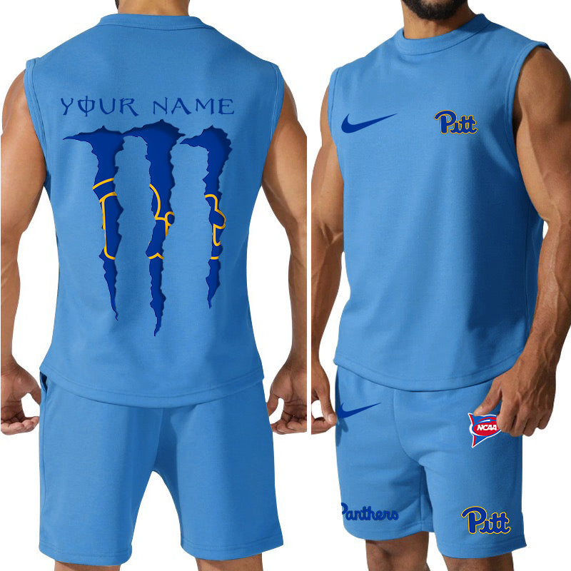 Pittsburgh Panthers Colorful Combo Men Jersey Tank Top and Shorts AZBTCMJTTS000064