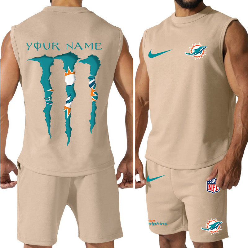 Miami Dolphins Colorful Combo Men Jersey Tank Top and Shorts AZBTCMJTTS000022