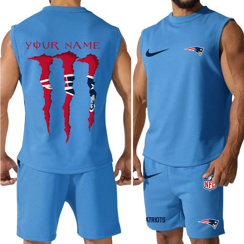 New England Patriots Colorful Combo Men Jersey Tank Top and Shorts AZBTCMJTTS000024