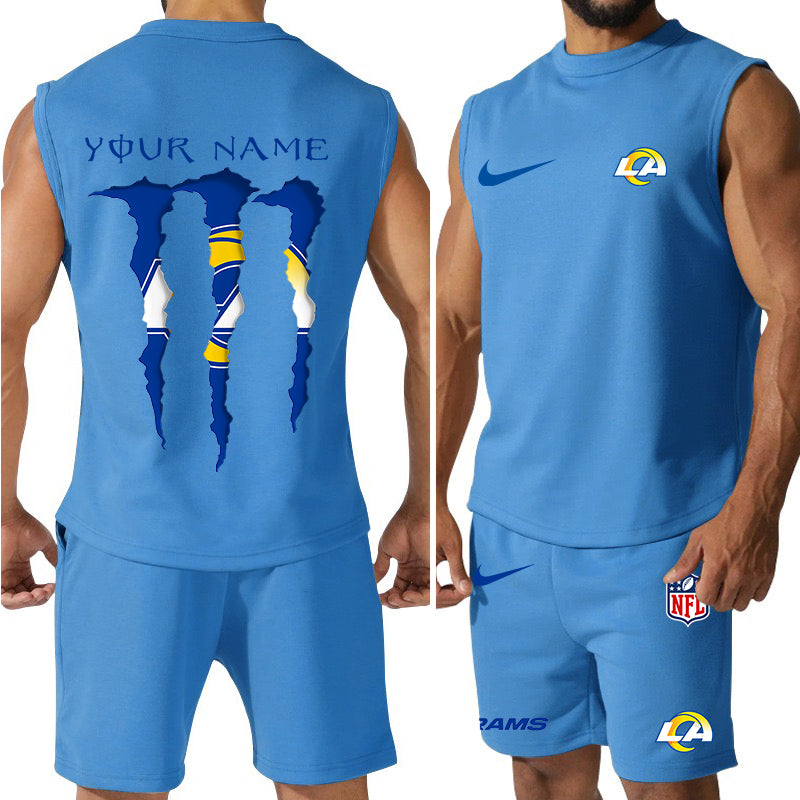 Los Angeles Rams Colorful Combo Men Jersey Tank Top and Shorts AZBTCMJTTS000031