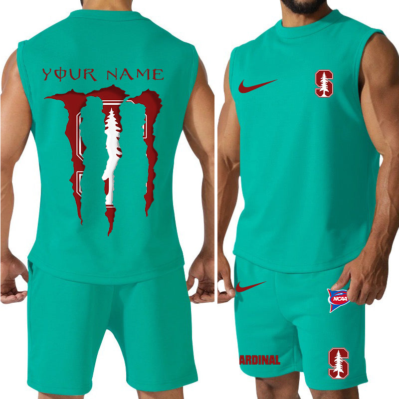 Stanford Cardinal Colorful Combo Men Jersey Tank Top and Shorts AZBTCMJTTS000034