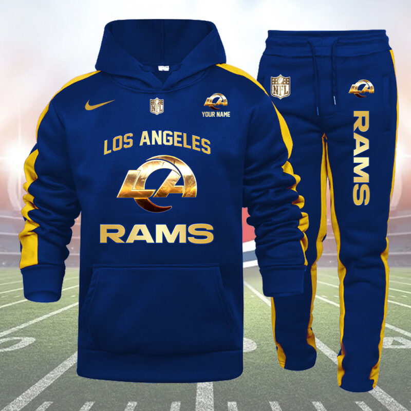 Los Angeles Rams Personalized Golden Logo Hoodie Set AZBTHS000019