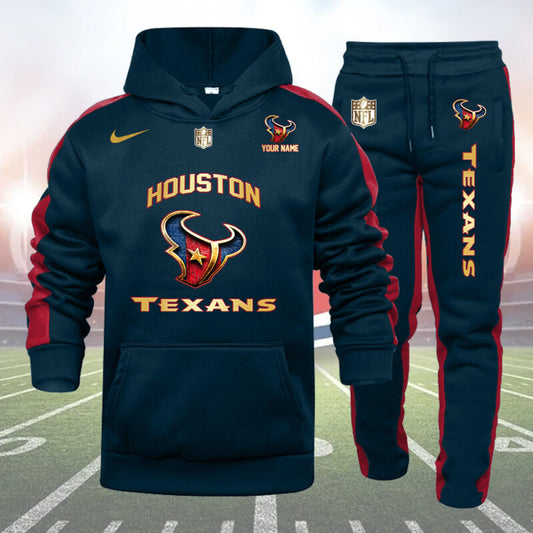 Houston Texans Personalized Golden Logo Hoodie Set AZBTHS000013