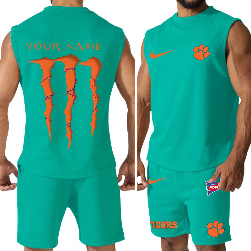 Clemson Tigers Colorful Combo Men Jersey Tank Top and Shorts AZBTCMJTTS000051