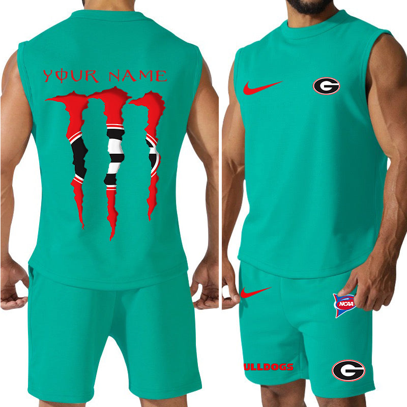 Georgia Bulldogs Colorful Combo Men Jersey Tank Top and Shorts AZBTCMJTTS000044
