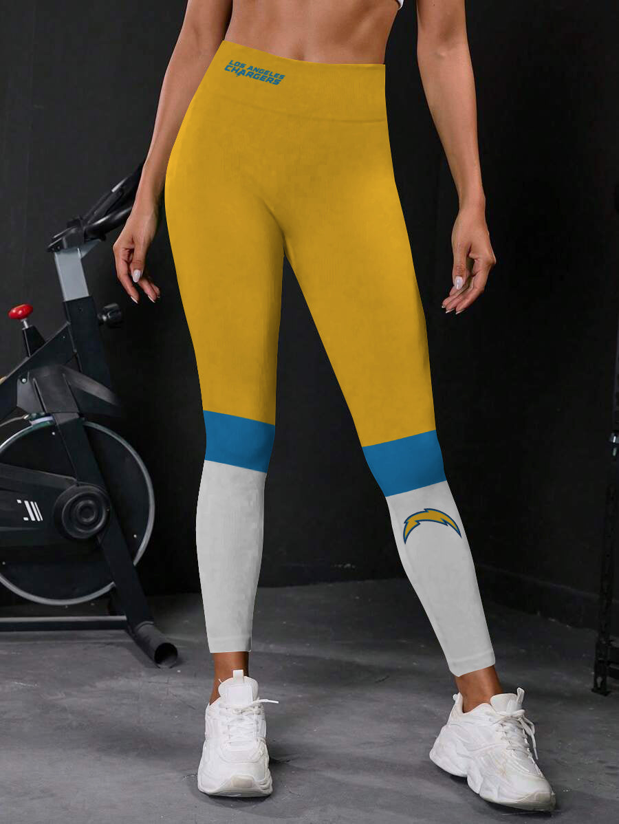 Los Angeles Chargers High Waist Push Up Printed Leggings
