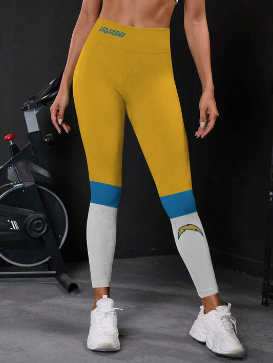 Los Angeles Chargers High Waist Push Up Printed Leggings