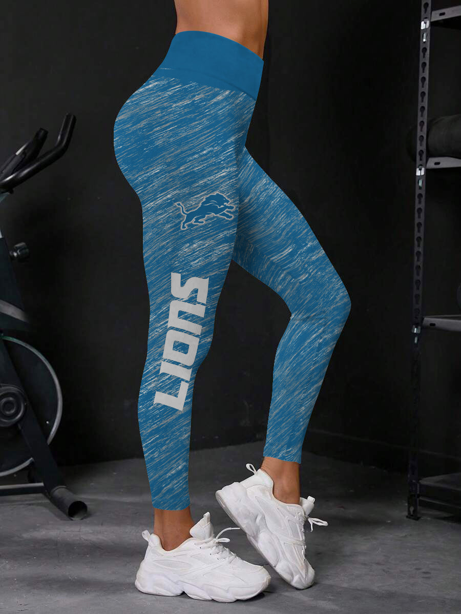 Detroit Lions High Waist Push Up Printed Leggings (1)