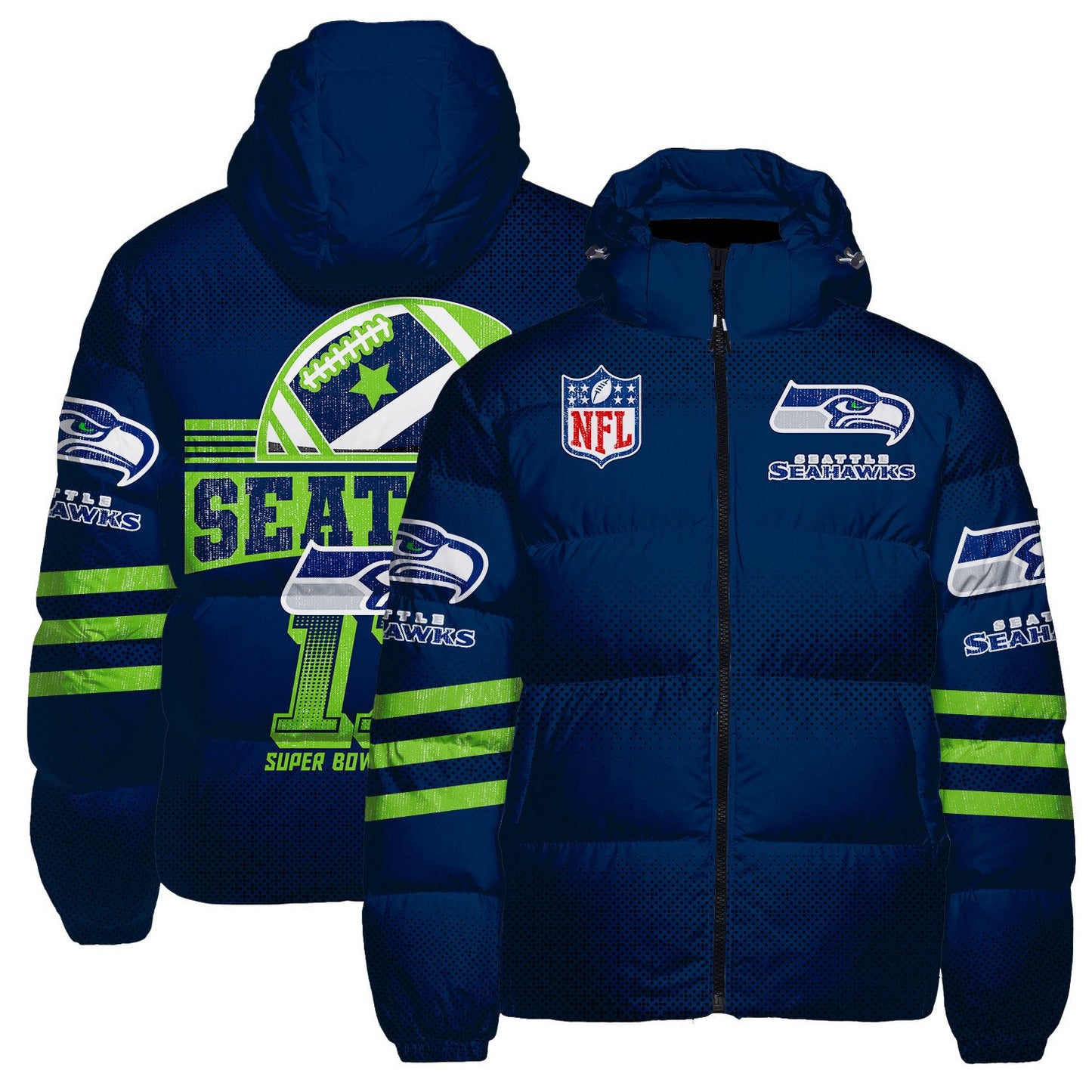 Seattle Seahawks CozyCloud Down Jacket AZBTDWJ000281