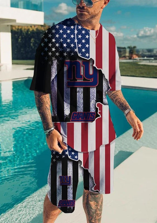 New York Giants T-shirt and Shorts AZTS419