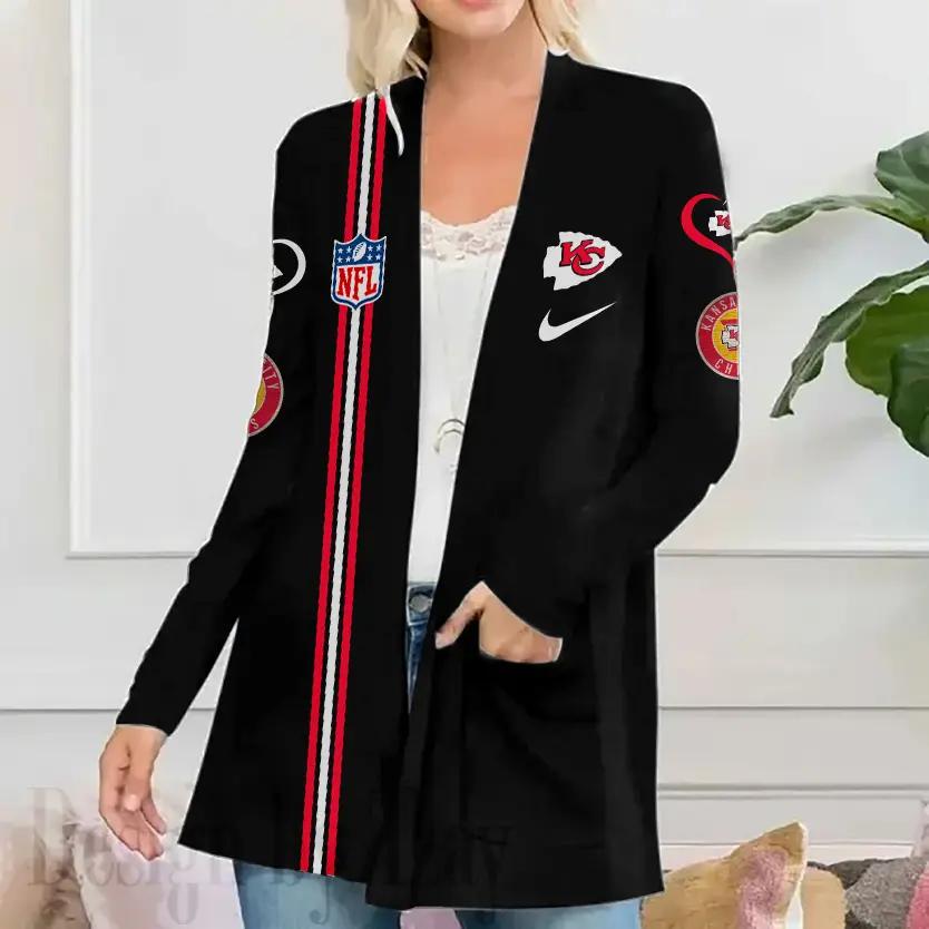 Kansas City Chiefs Women Patch Pocket Cardigan BT097