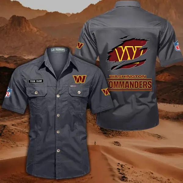 Washington Commanders Men’s Short Sleeve Cargo Shirts New 2025 AZBT2DCGS000031