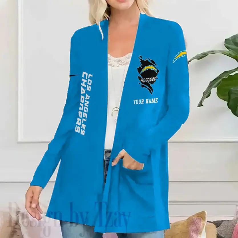 Los Angeles Chargers Women Patch Pocket Cardigan BT105