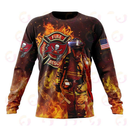 Tampa Bay Buccaneers Honor Firefighters – First Responders All Over Printed T-shirt Sweatshirt Hoodie AZCHD853